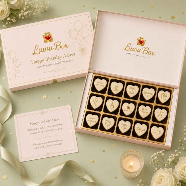 15 Pcs Heart Printed Chocolate Box | Crafted for Special Gifting