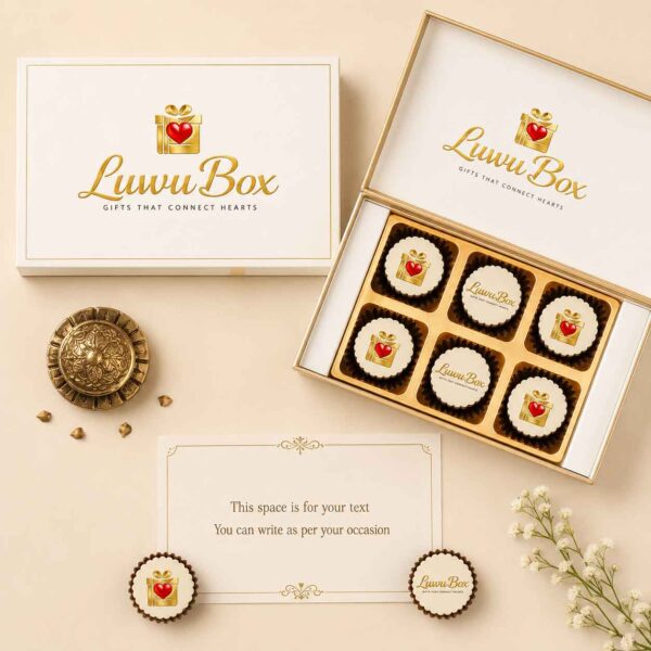 6 Pcs Circle Printed Chocolate Box | Personalized for Every Occasion