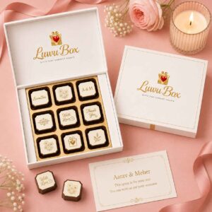 9 Pcs Rectangle Printed Chocolate Box | Thoughtful Gifts for Every Event