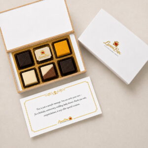 1 ptined 6pcs rec - luwubox-assorted-square-chocolates-6pcs-beige-corporate-gift-box
