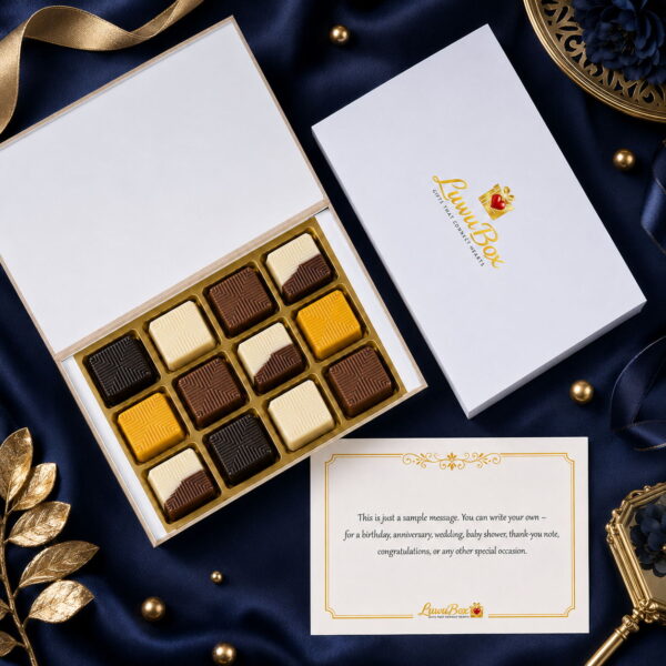 12 assroted NP- luwubox-assorted-square-chocolates-12pcs-navy-blue-gift-box