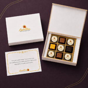 5 ptined 9pcs Cir -luwubox-custom-printed-round-assorted-chocolates-9pcs-plum-corporate-gift-box