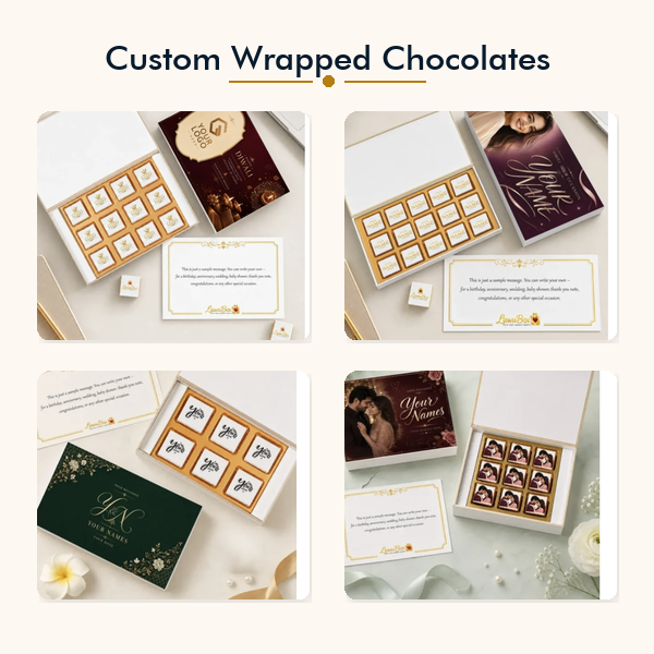 Custom wrapped chocolate gift box for wife anniversary